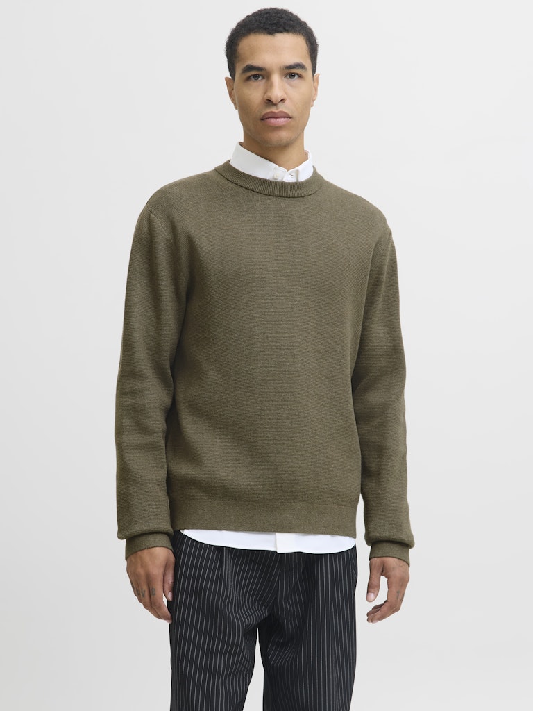 Jprblamilano Stitch Knit Crew Neck Sn - Groen Melee