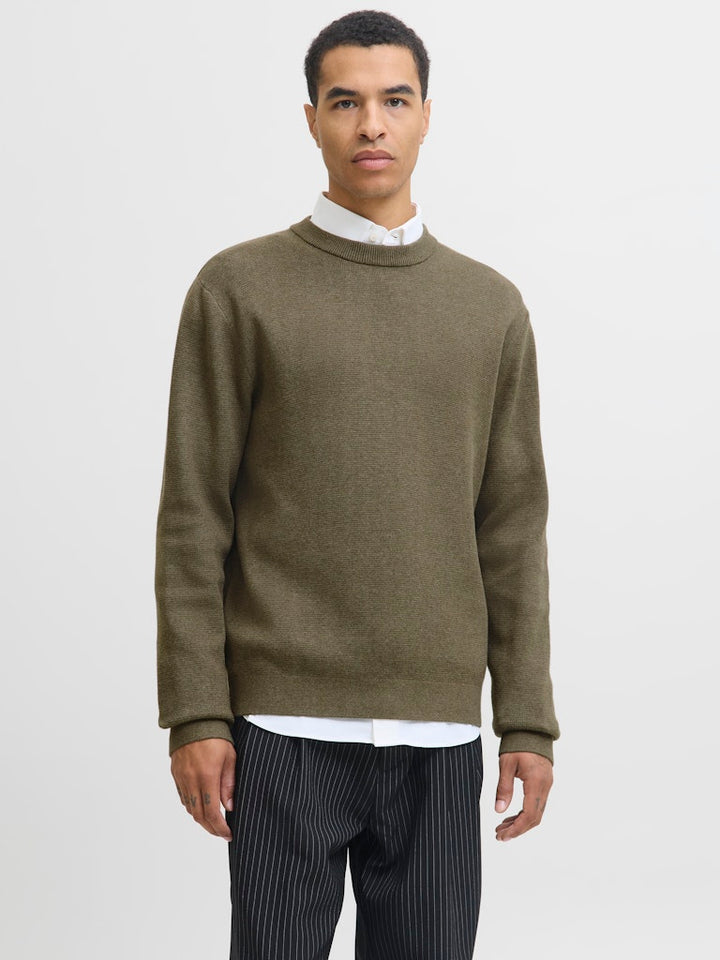 Jprblamilano Stitch Knit Crew Neck Sn - Groen Melee