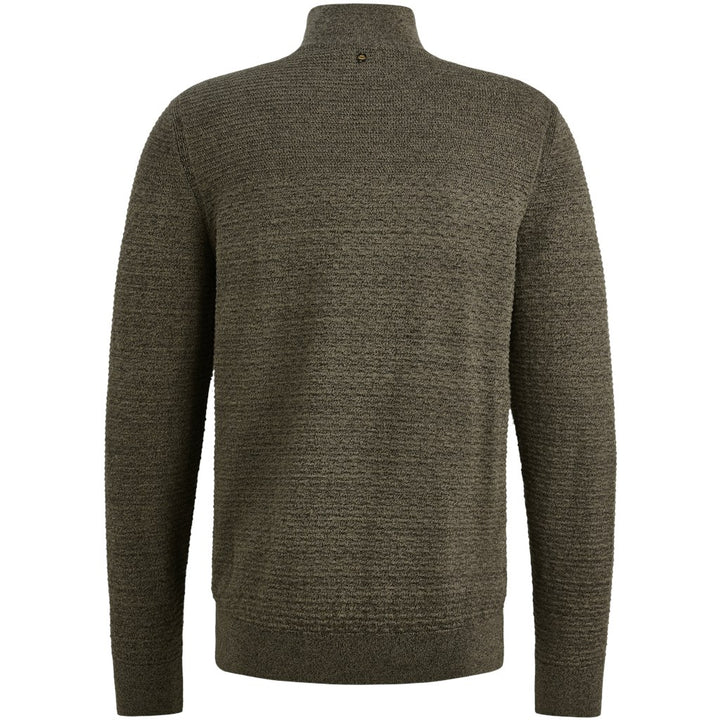 Half Zip Collar Cotton Mouline (or - Groen Dessin