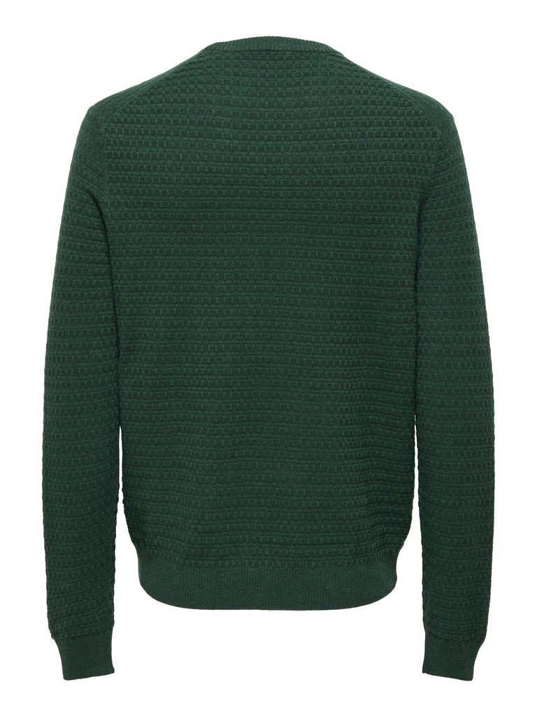 Onsloui Ls Structure Crew Reg Noos - Groen Dessin
