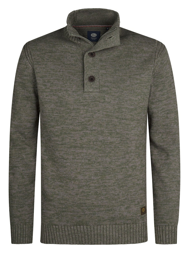 Men Knitwear Collar - Groen Dessin