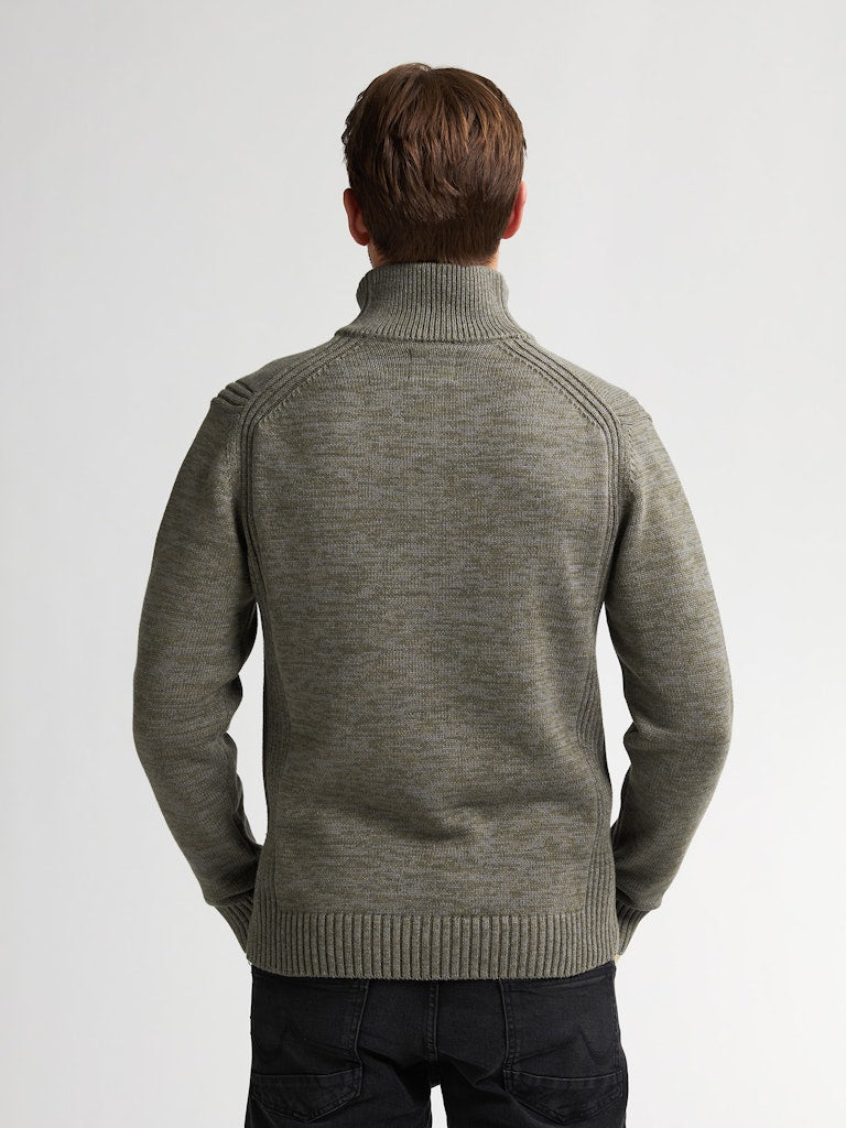 Men Knitwear Collar - Groen Dessin