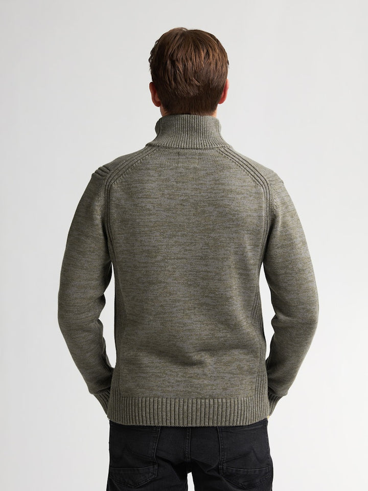 Men Knitwear Collar - Groen Dessin