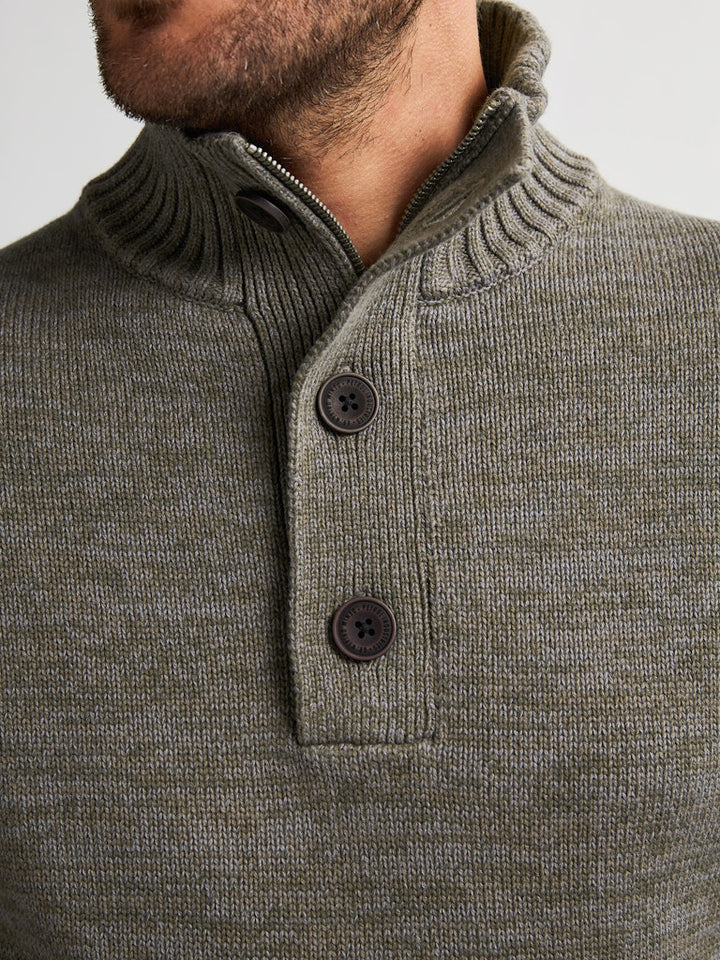 Men Knitwear Collar - Groen Dessin