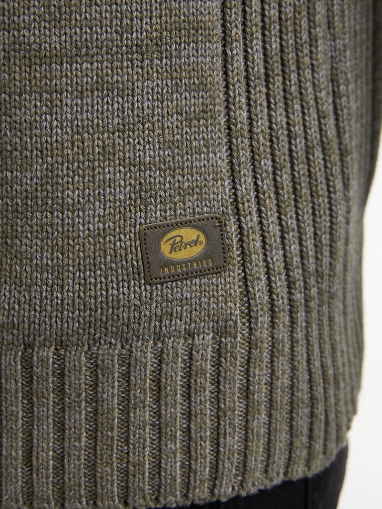 Men Knitwear Collar - Groen Dessin