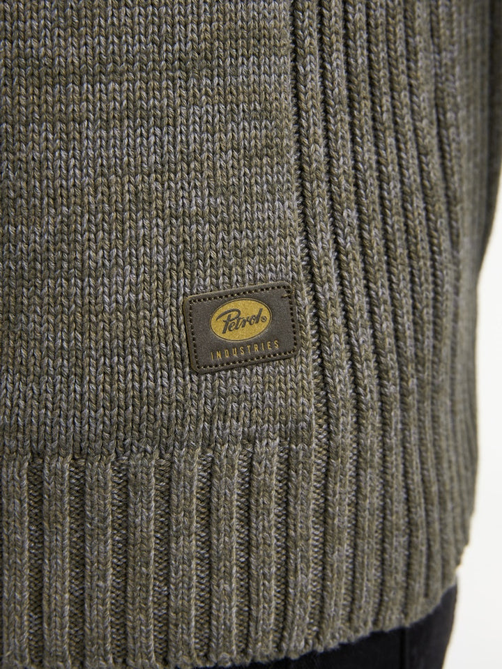 Men Knitwear Collar - Groen Dessin