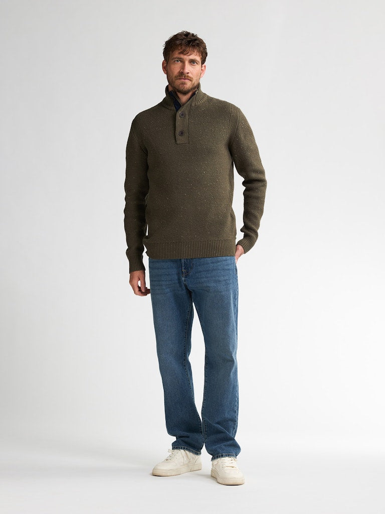 Men Knitwear Collar - Groen Dessin