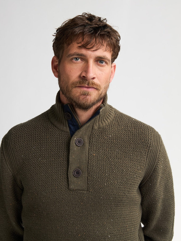 Men Knitwear Collar - Groen Dessin