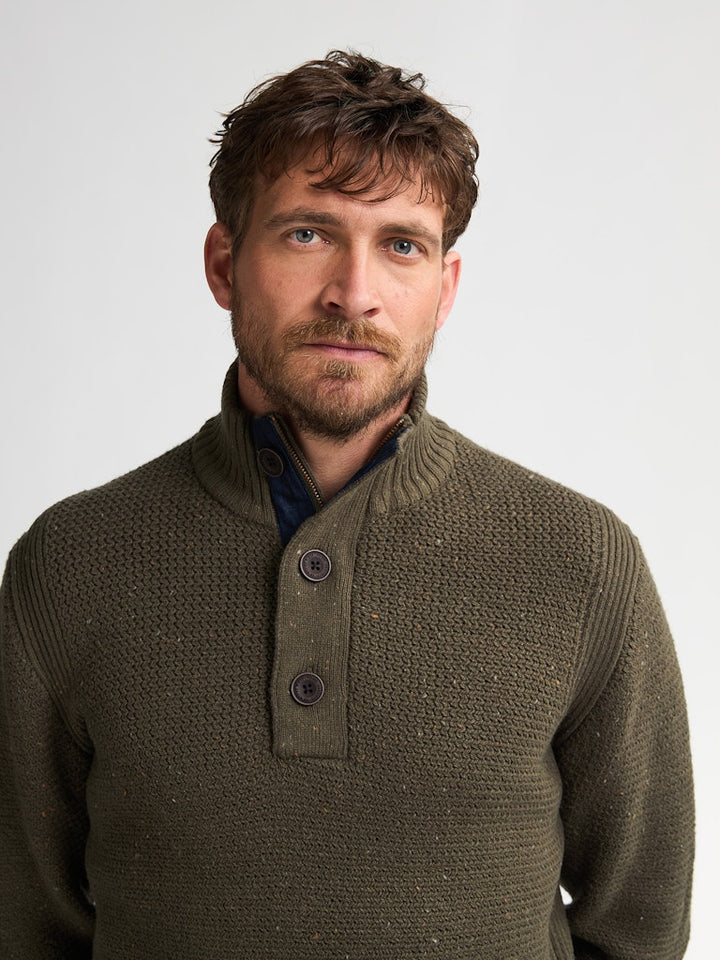 Men Knitwear Collar - Groen Dessin