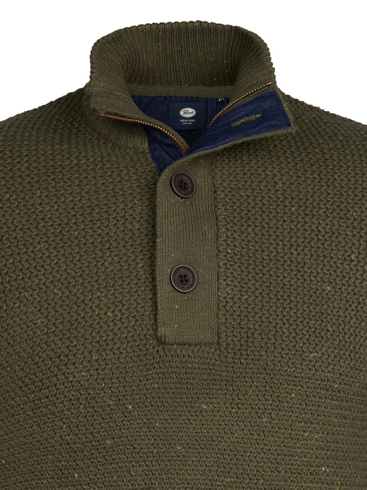 Men Knitwear Collar - Groen Dessin