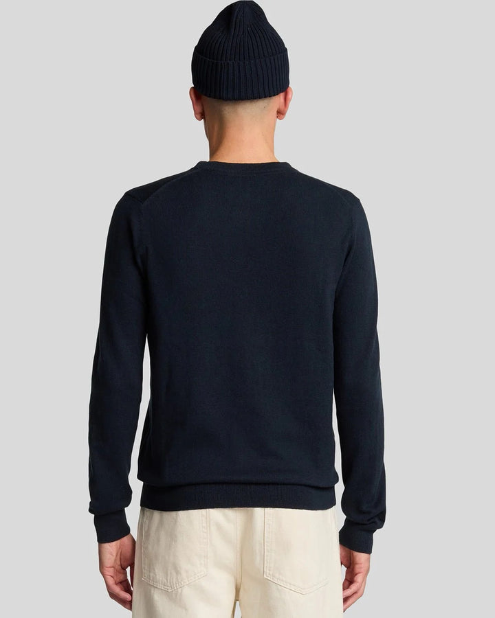 Cotton Merino Crewneck - Blauw