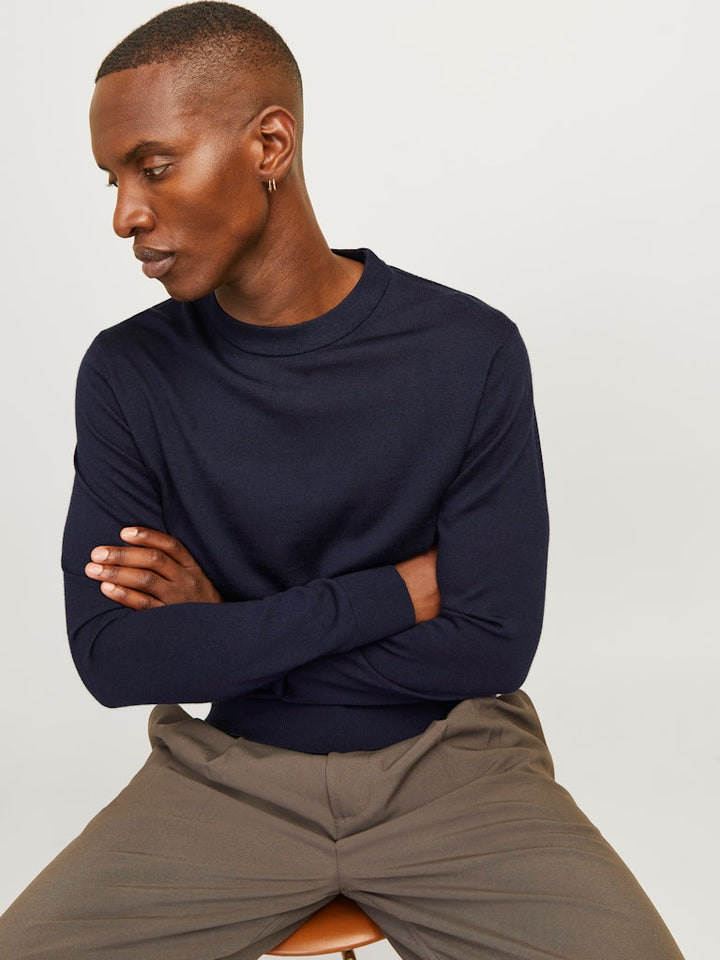 Jprblamilano Stitch Knit Crew Neck Sn - Lichtblauw