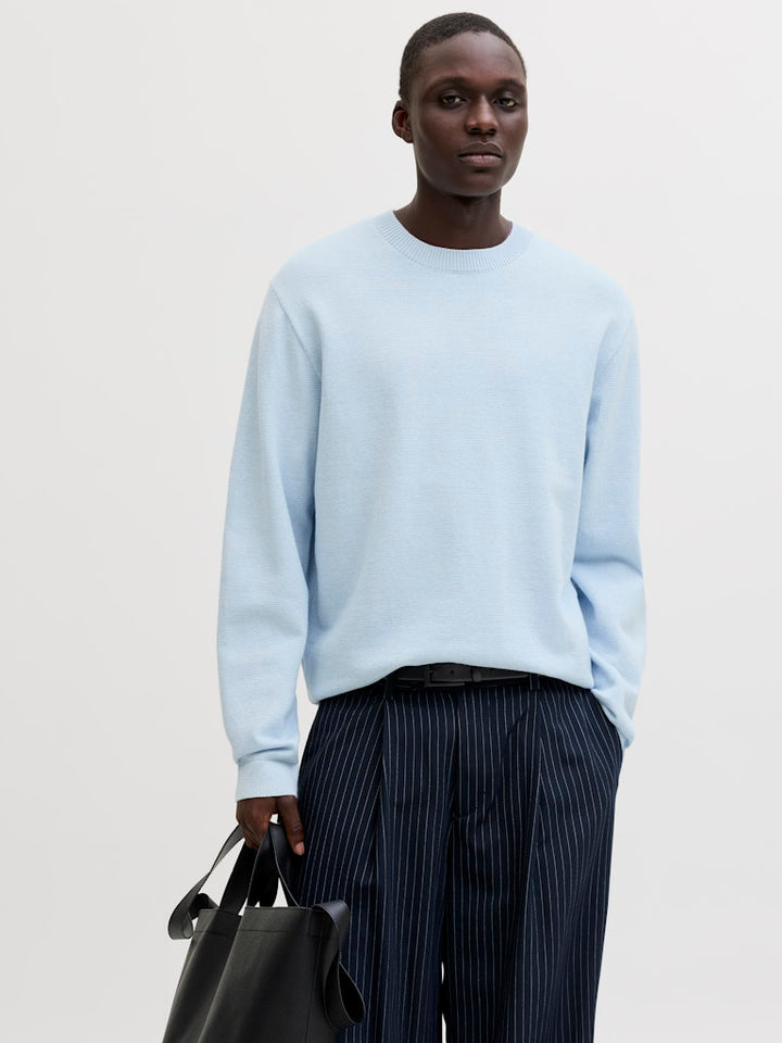 Jprblamilano Spring Knit Crew Neck Ls - Lichtblauw