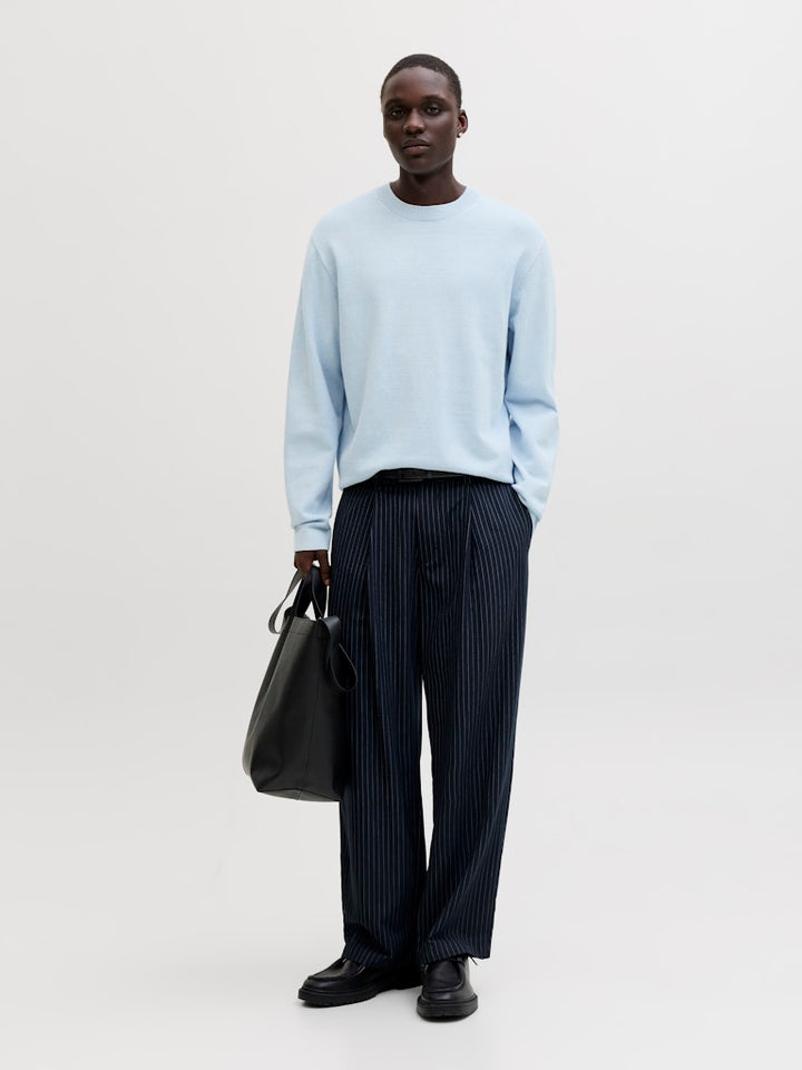 Jprblamilano Spring Knit Crew Neck Ls - Lichtblauw