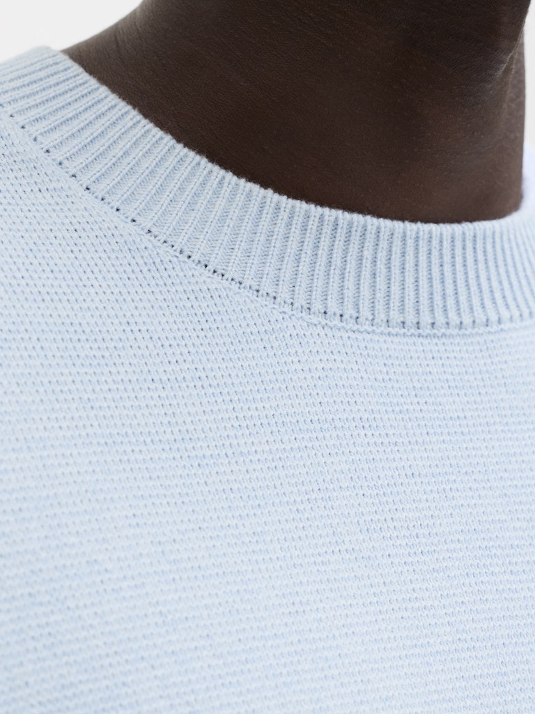 Jprblamilano Spring Knit Crew Neck Ls - Lichtblauw