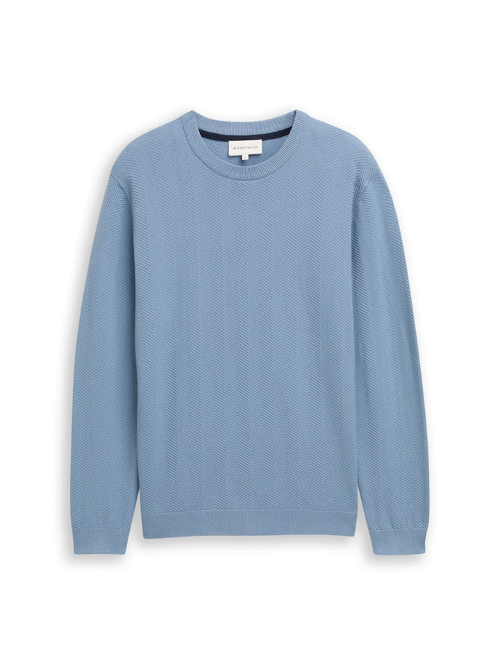 Herringbone  Pullover - Lichtblauw