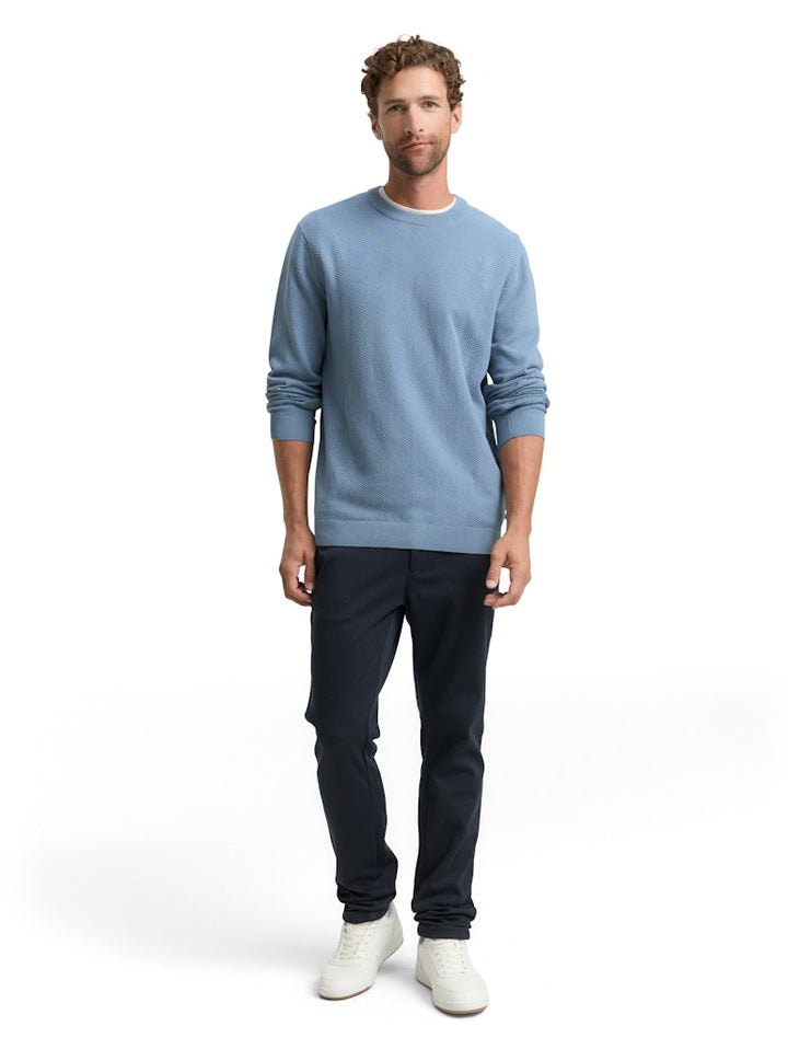 Herringbone  Pullover - Lichtblauw