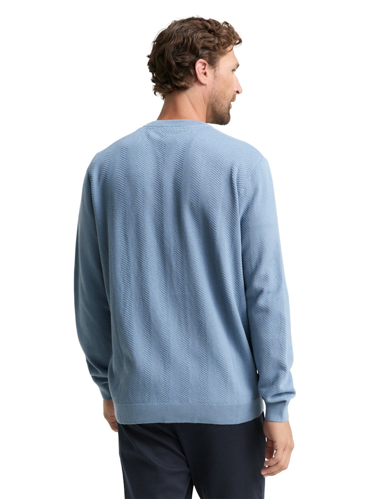 Herringbone  Pullover - Lichtblauw