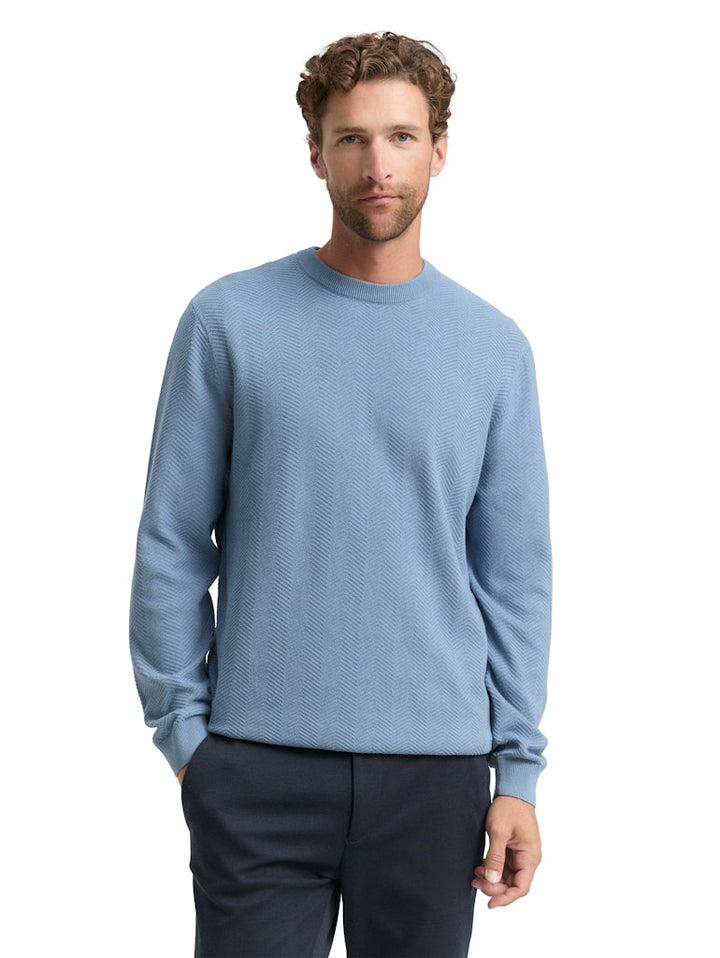 Herringbone  Pullover - Lichtblauw