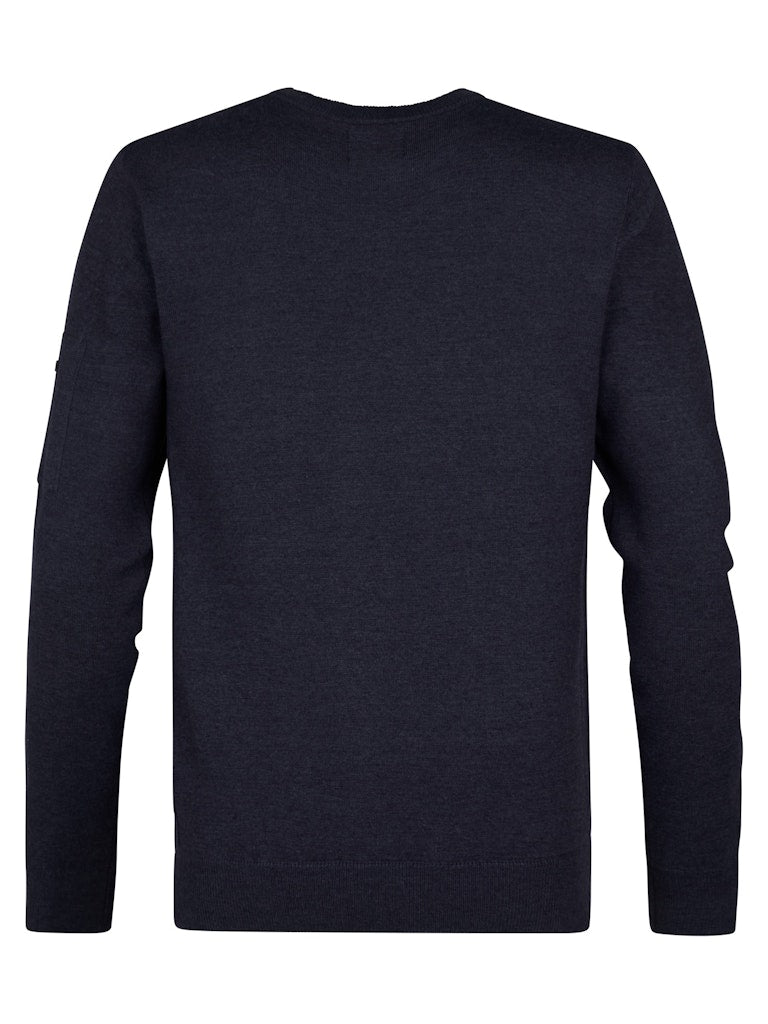 Men Knitwear Round Neck Basic - Lichtblauw