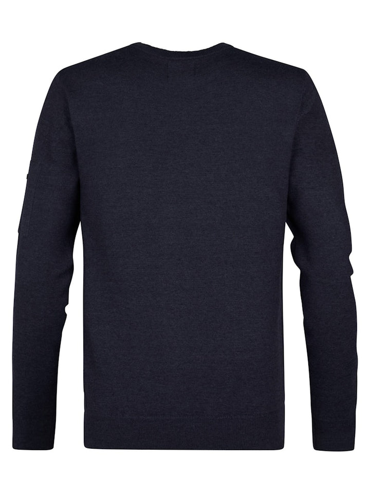 Men Knitwear Round Neck Basic - Lichtblauw
