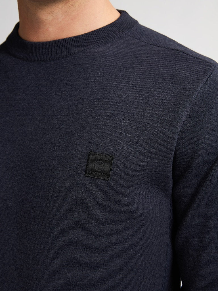 Men Knitwear Round Neck Basic - Lichtblauw