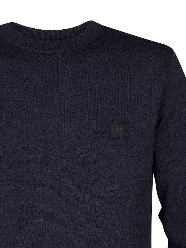 Men Knitwear Round Neck Basic - Lichtblauw