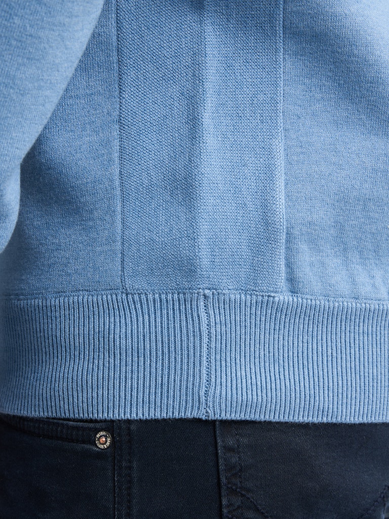 Men Knitwear Round Neck Basic - Lichtblauw