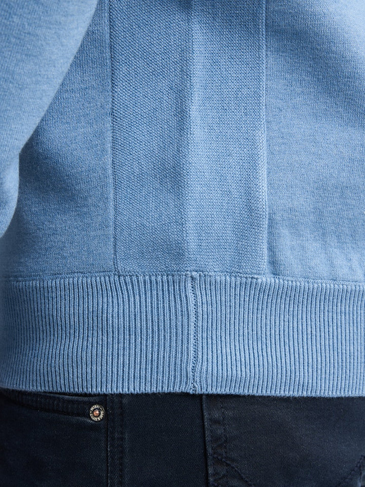 Men Knitwear Round Neck Basic - Lichtblauw