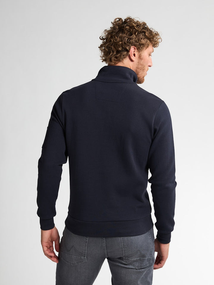 Men Sweater Collar Zip - Lichtblauw
