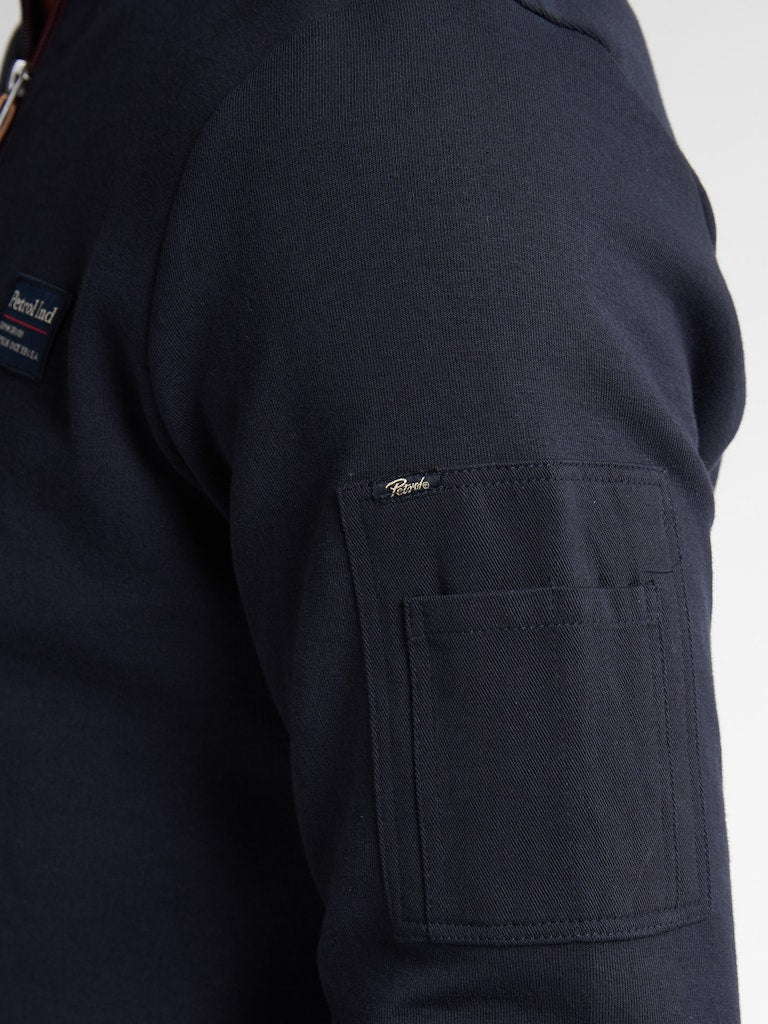 Men Sweater Collar Zip - Lichtblauw