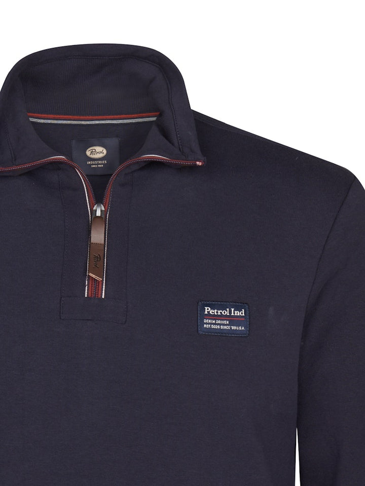 Men Sweater Collar Zip - Lichtblauw