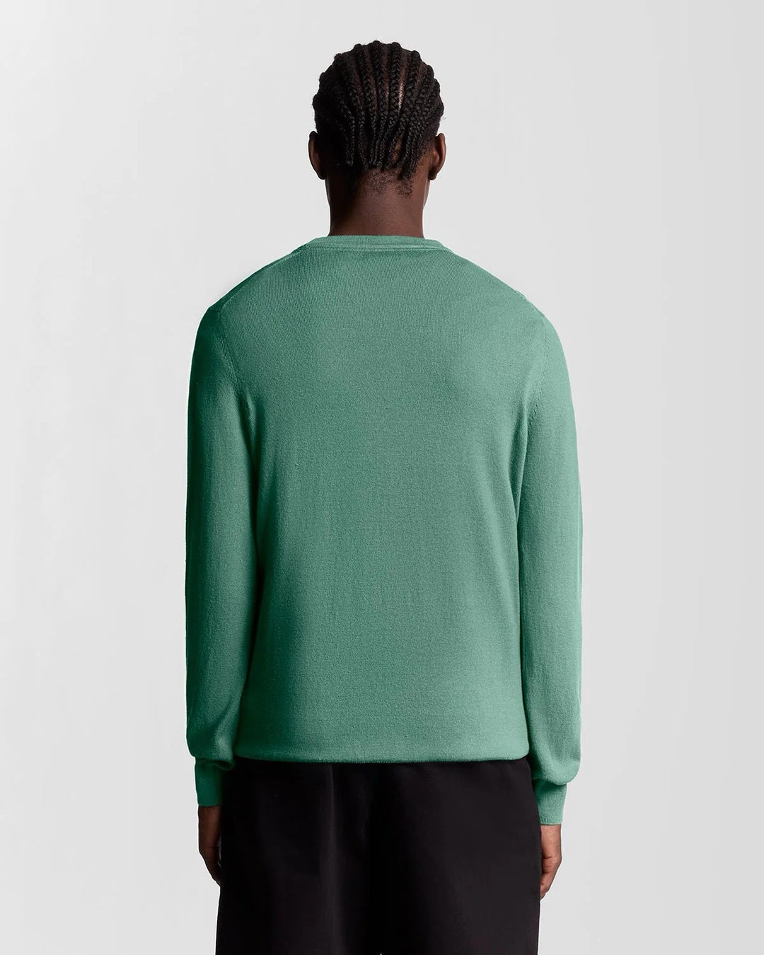 Cotton Merino Crewneck - Aqua