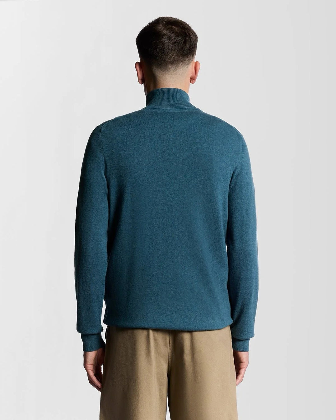 Cotten Marino Quarter Zipper - Aqua