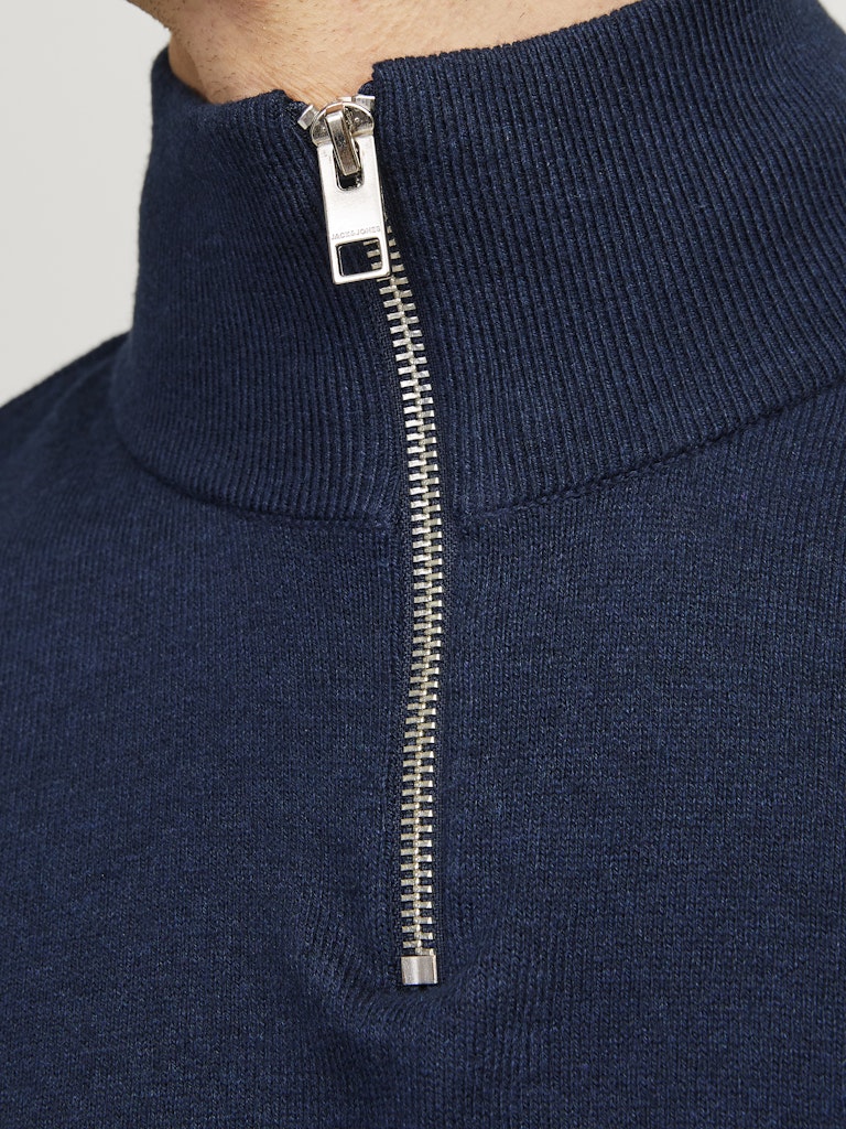 Jjeemil Knit Half Zip Noos - Rafblauw