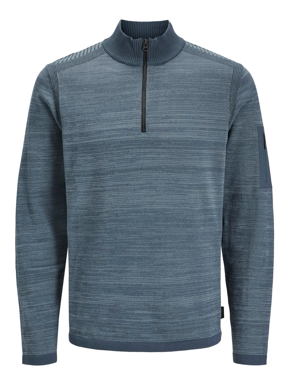 Jcomace Knit Half Zip Smu - Rafblauw