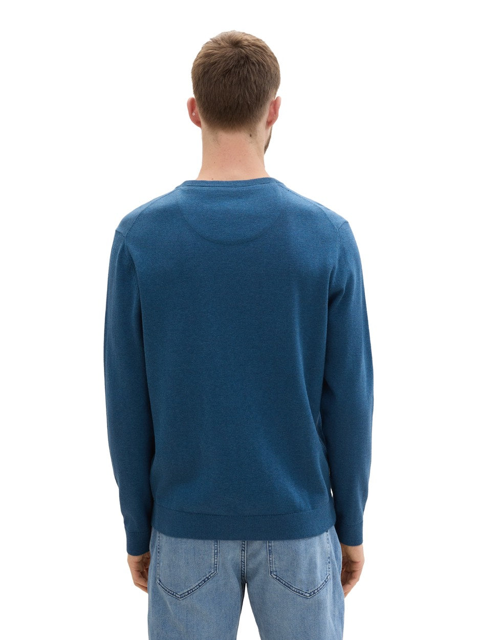 Basic V-neck - Rafblauw