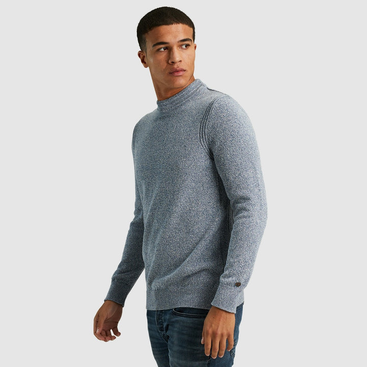 Mock Neck Regular Fit Cotton Mix - Rafblauw