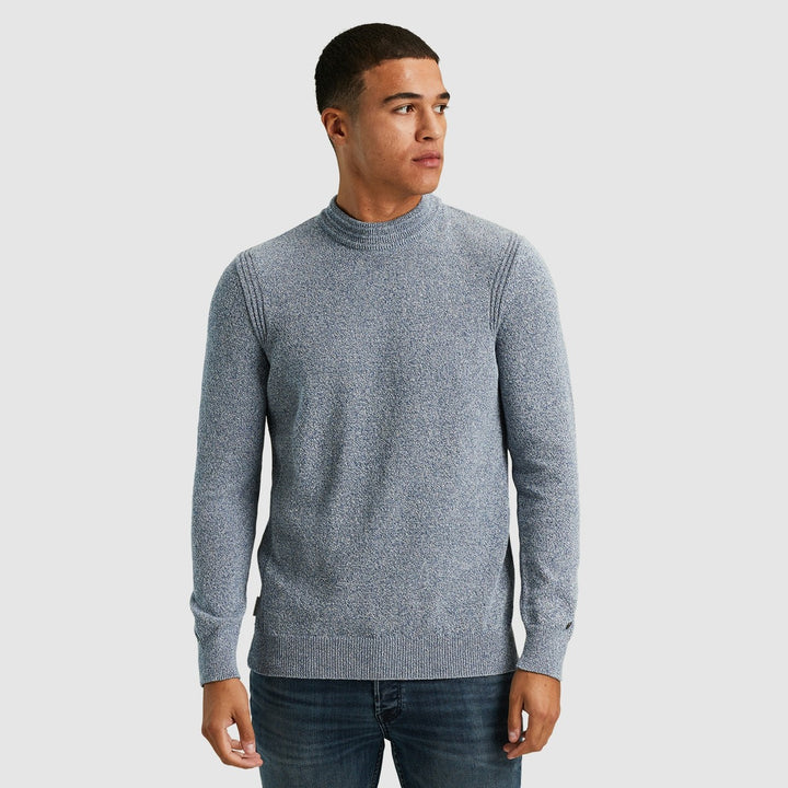 Mock Neck Regular Fit Cotton Mix - Rafblauw