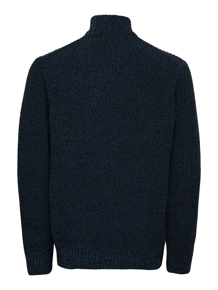 Onsjoin Reg Ls High Neck Knit Camp - Rafblauw