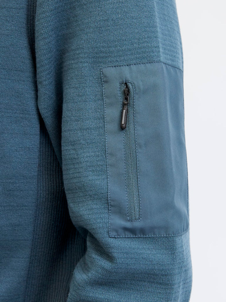 Jcomace Knit Half Zip Smu - Petrol Blauw