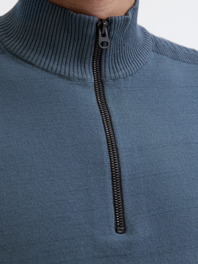 Jcomace Knit Half Zip Smu - Petrol Blauw