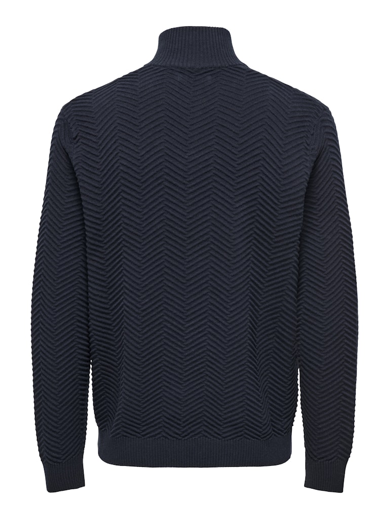 Onsmace Reg 12 Herringbon Half Zip - Navy