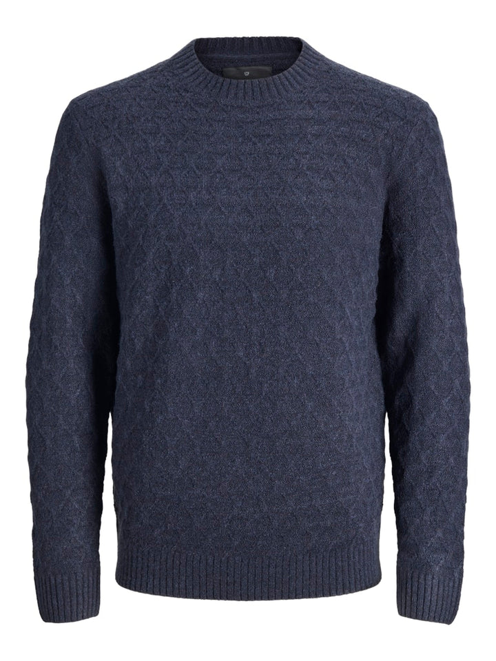 Jprblasimon Structure Knit Crew Neck Ln - Navy