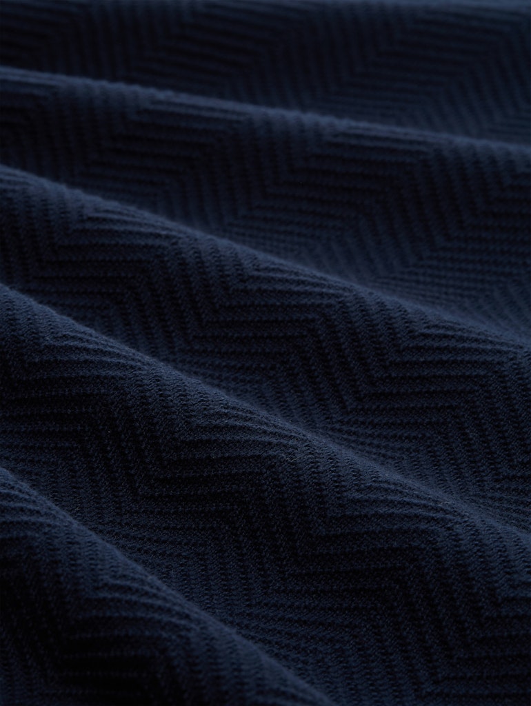 Knitted Herringbone Troyer - Navy