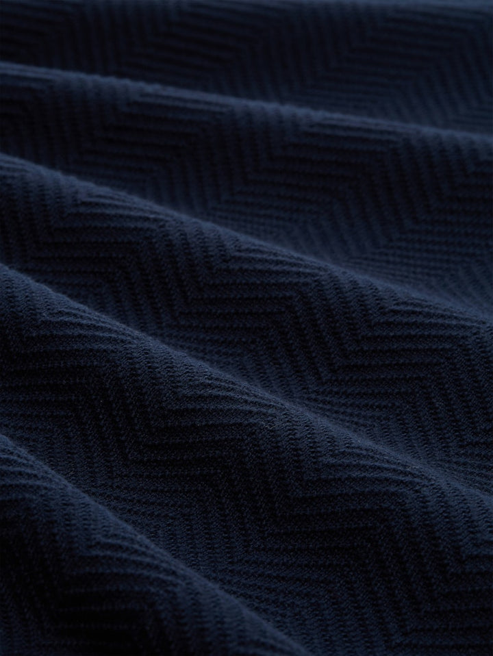 Knitted Herringbone Troyer - Navy