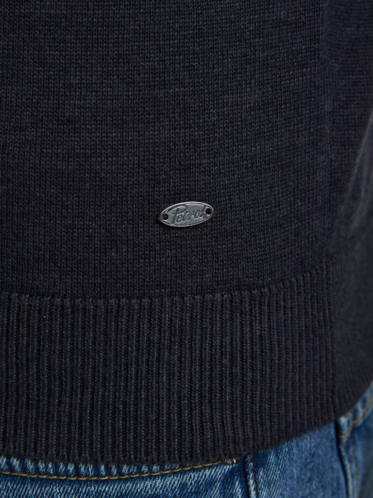 Men Knitwear Round Neck Basic - Navy