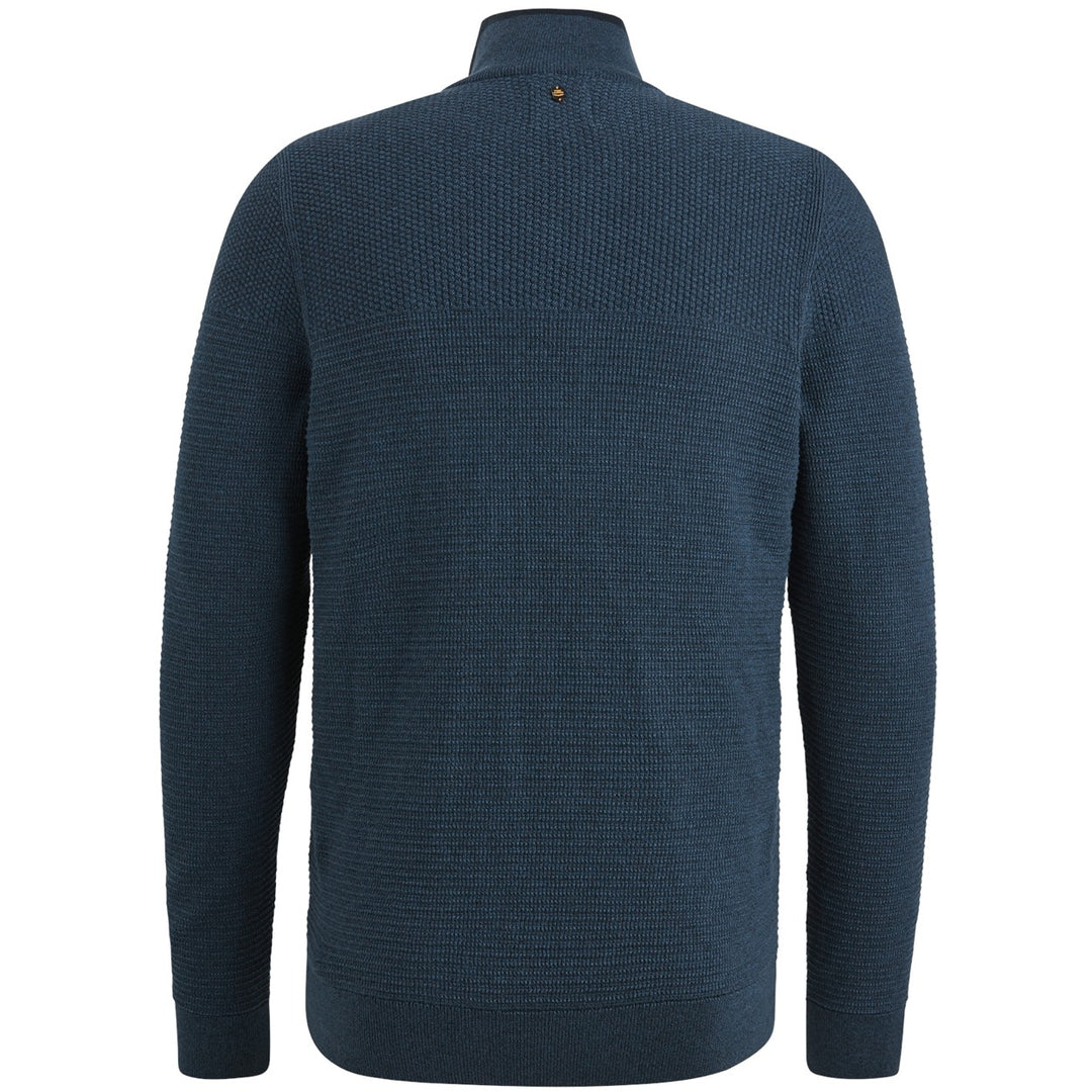 Half Zip Collar Cotton Mouline - Navy