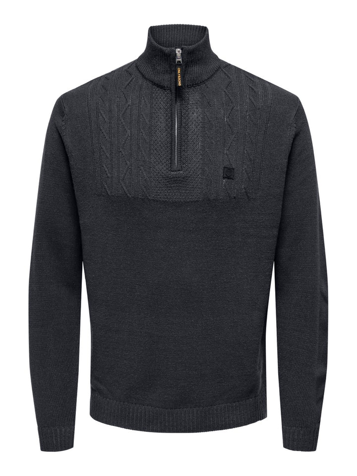 Onsrhett Reg 7 Half Zip Knit Cs - Navy