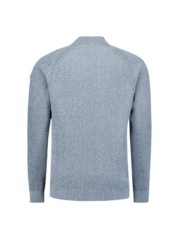 Pullover Half Zip 2 Colored Chenille - Blauw Melee